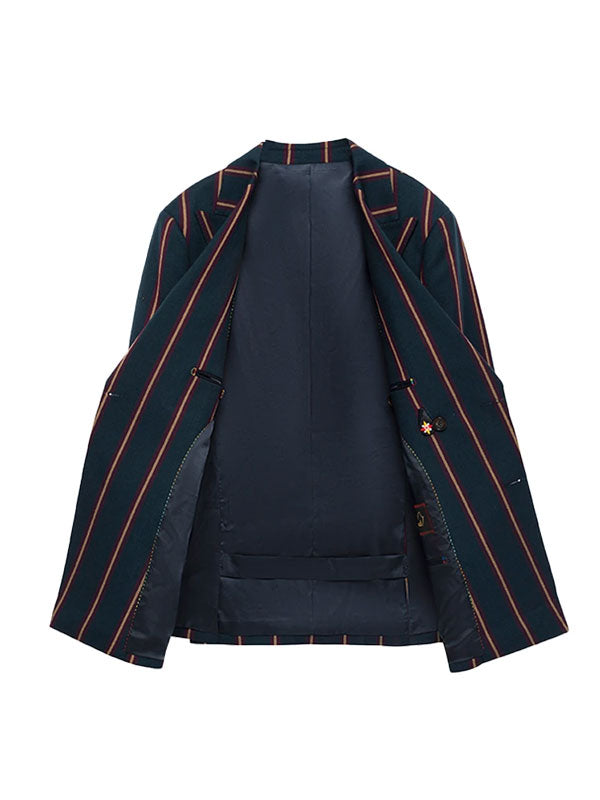 Blazer Doppiopetto A Righe Verticali