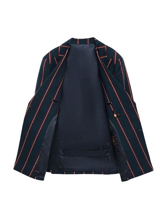 Blazer Doppiopetto A Righe Verticali