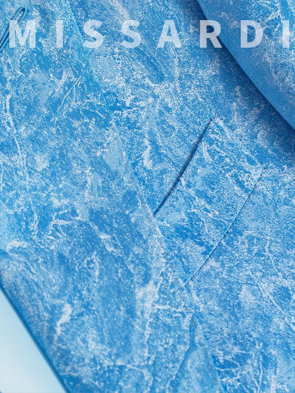 Abito Stampato Azzurro Cielo