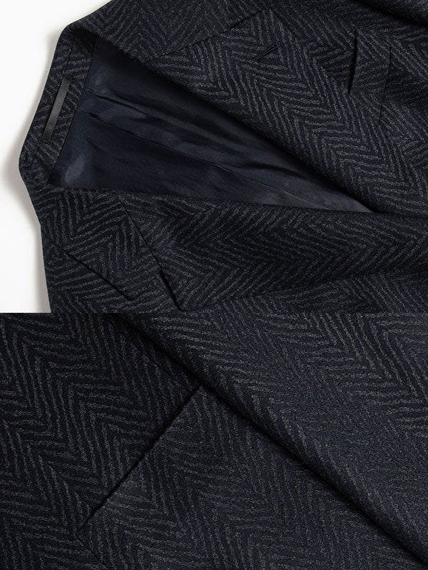 Blazer Di Lana A Righe Ondulate