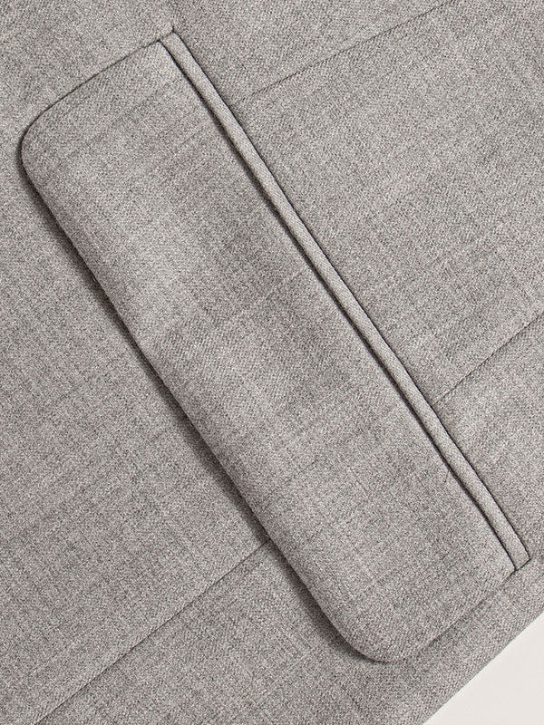 Giacca Con Colletto Alla Coreana In Stile Cinese, Nuova Moda Grigia