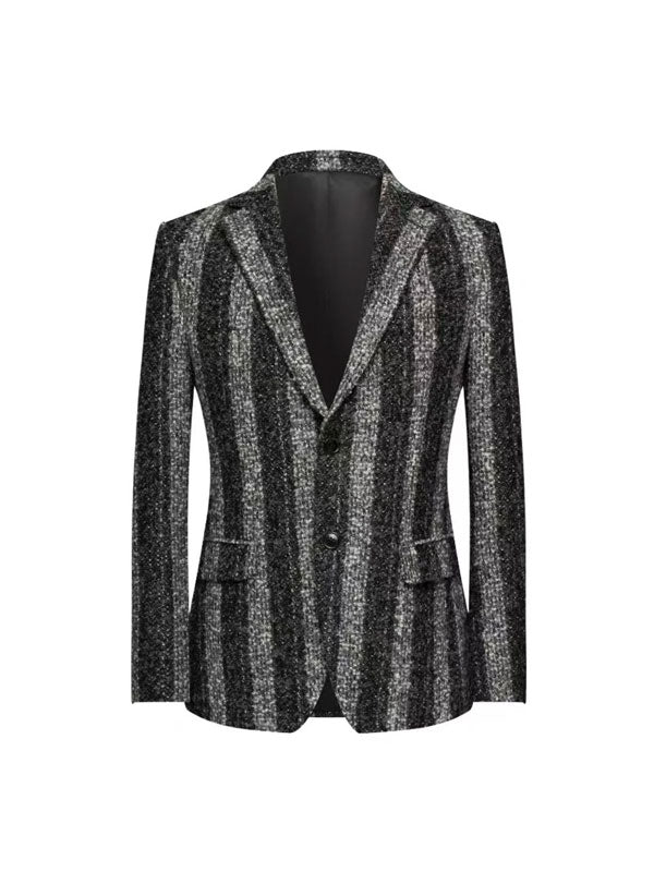 Blazer A Righe Verticali Color Block