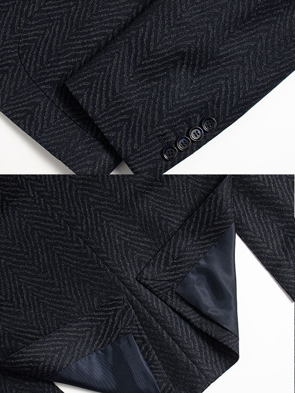 Blazer Di Lana A Righe Ondulate