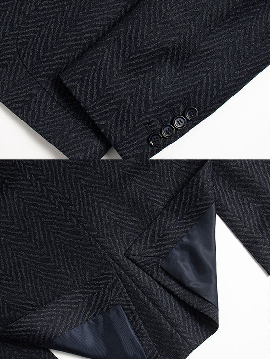 Blazer Di Lana A Righe Ondulate