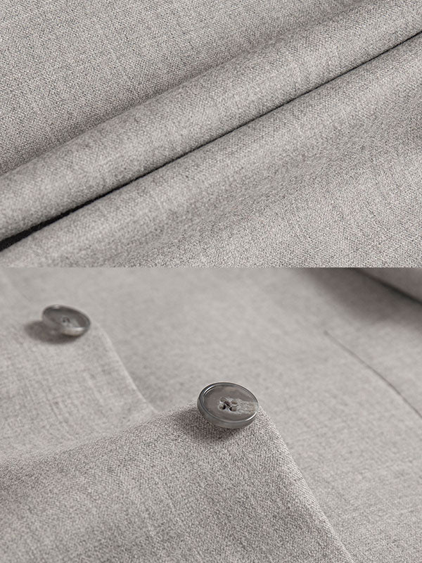Giacca Con Colletto Alla Coreana In Stile Cinese, Nuova Moda Grigia