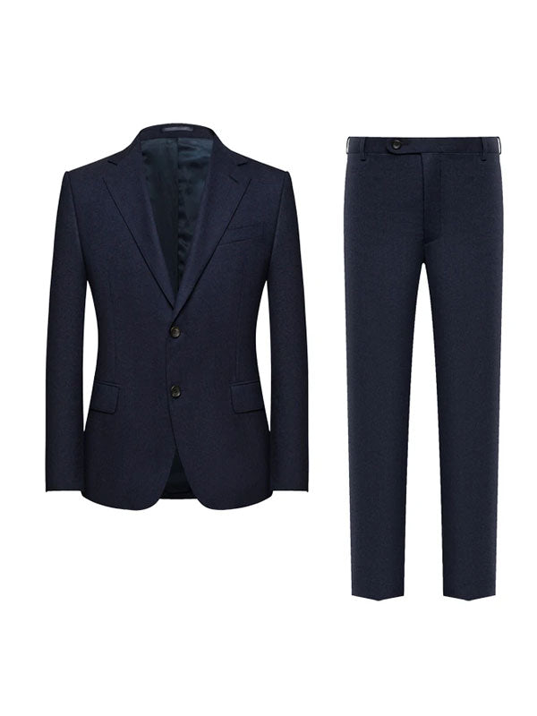 Abito Elegante Blu Navy Con Revers A Lancia