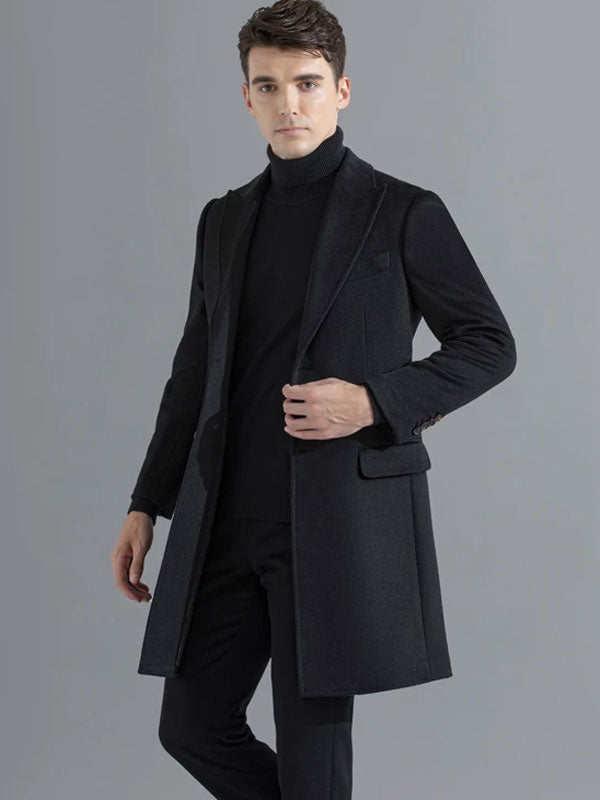 Cappotto Nero Semplice Monopetto