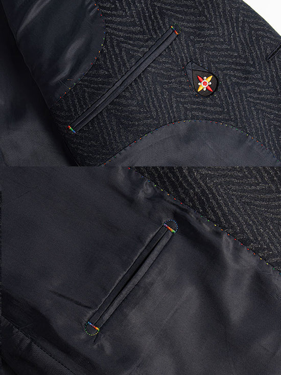 Blazer Di Lana A Righe Ondulate