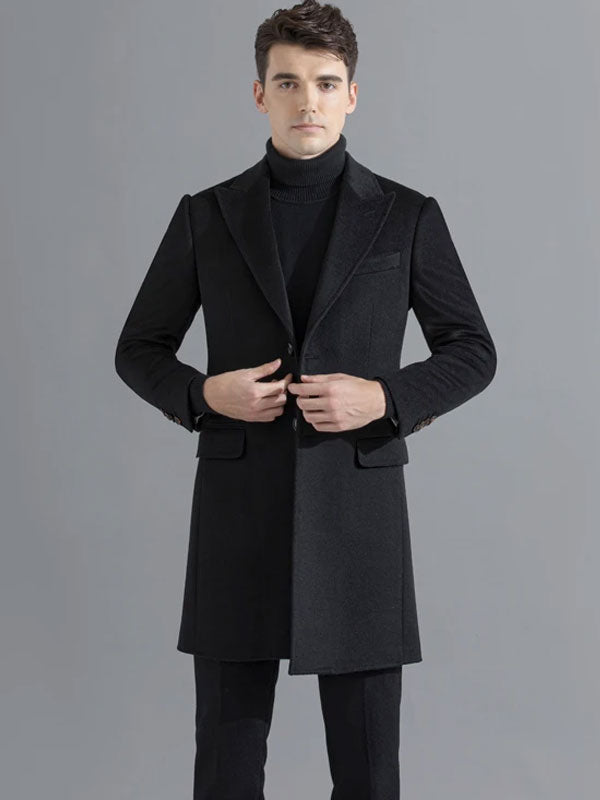 Cappotto Nero Semplice Monopetto