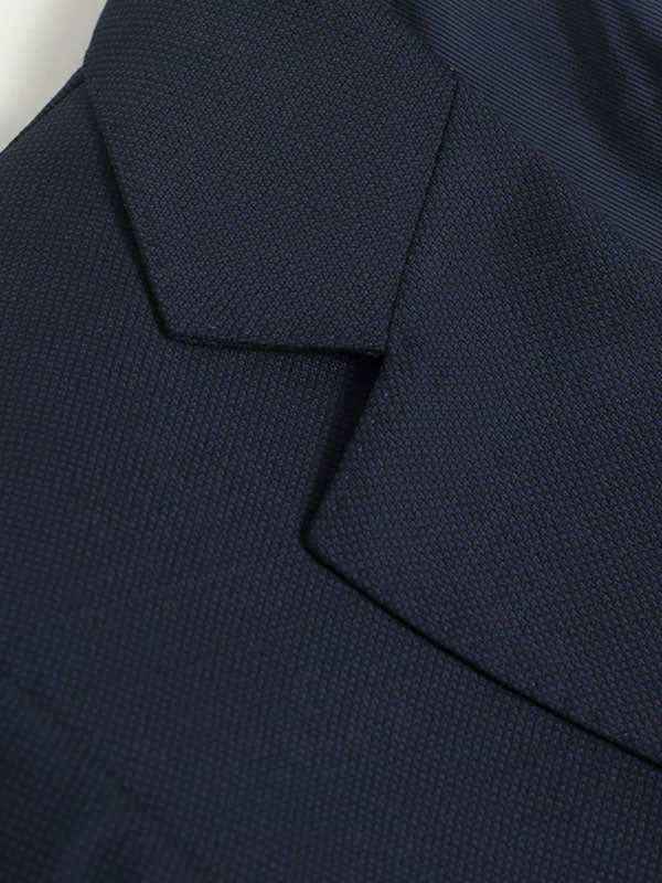 Abito Elegante Blu Navy Con Revers A Lancia