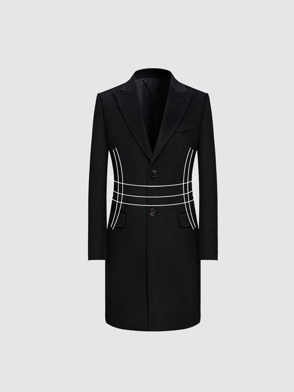Cappotto Nero Semplice Monopetto