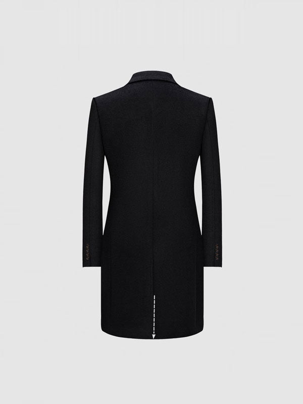 Cappotto Nero Semplice Monopetto