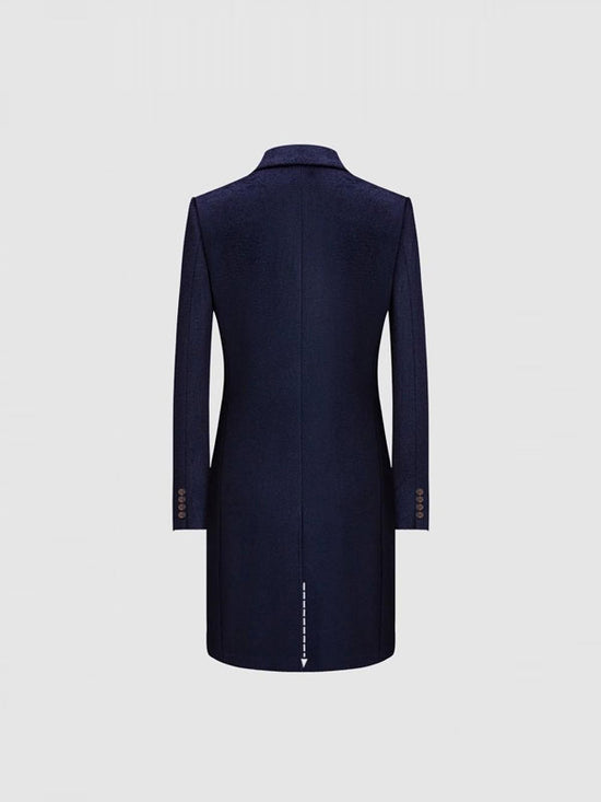 Cappotto blu semplice monopetto
