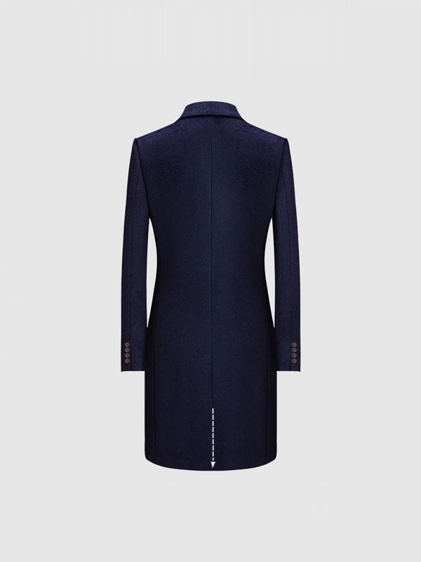Cappotto blu semplice monopetto