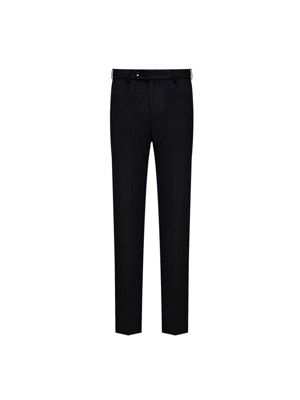 Pantaloni Classici Affusolati In Lana Nera