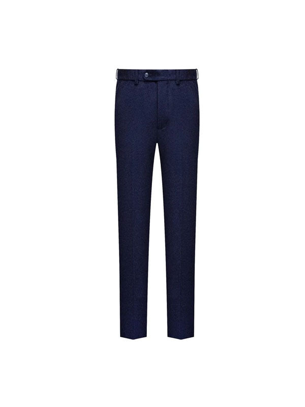Pantaloni In Caldo Cashmere Blu Scuro