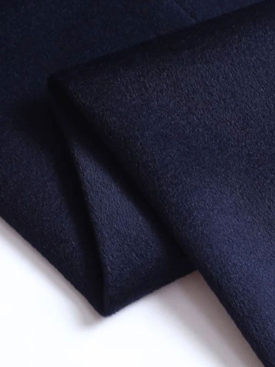Pantaloni In Caldo Cashmere Blu Scuro