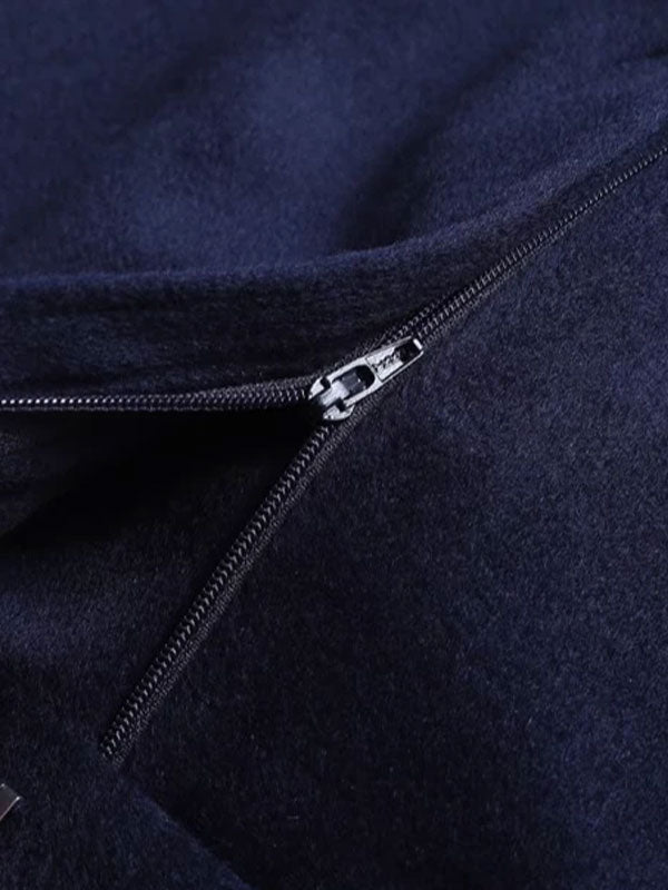 Pantaloni In Caldo Cashmere Blu Scuro