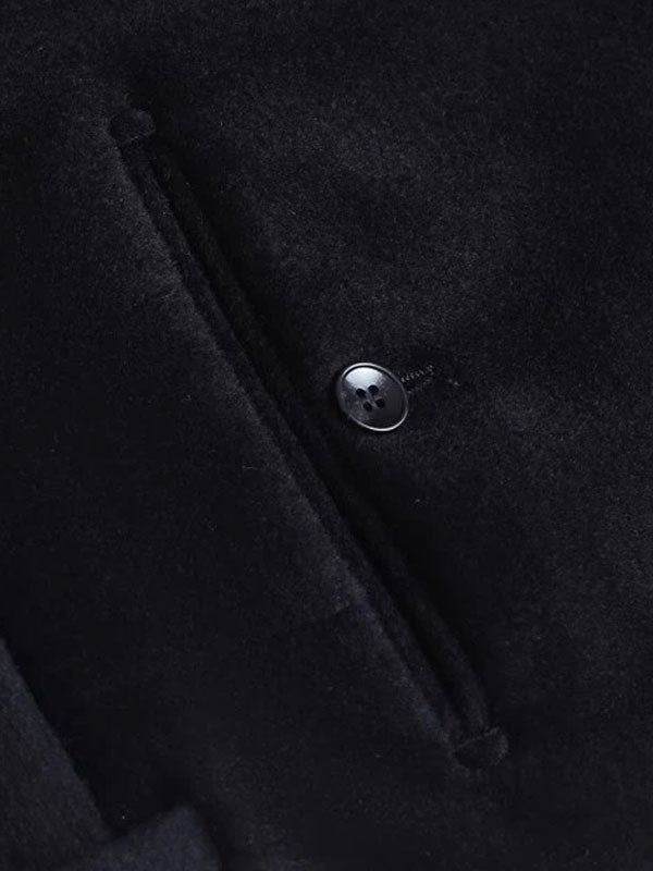 Pantaloni Classici Affusolati In Lana Nera
