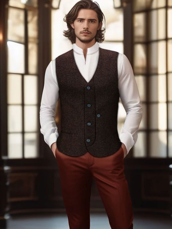 Gilet In Tweed Di Lana Vintage