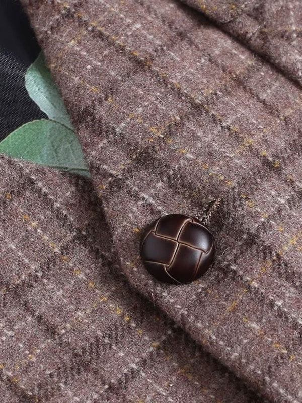 Gilet Di Lana A Quadri In Tweed Vintage