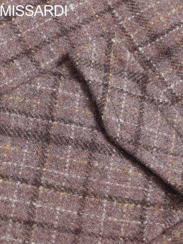 Gilet Di Lana A Quadri In Tweed Vintage