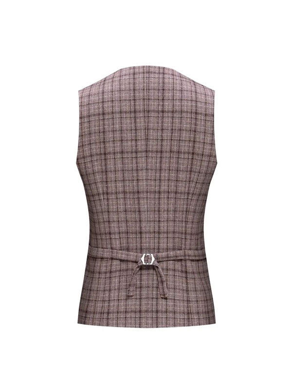 Gilet Di Lana A Quadri In Tweed Vintage