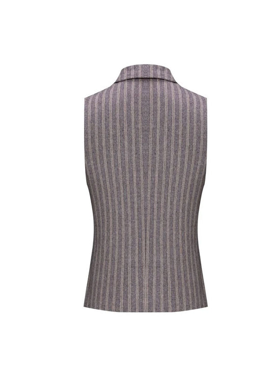 Gilet Di Lana A Righe Vintage