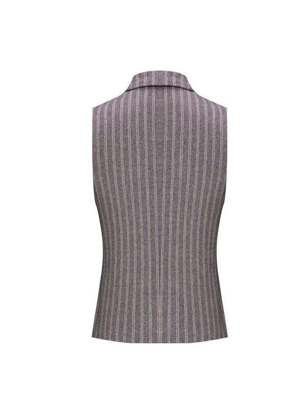 Gilet Di Lana A Righe Vintage
