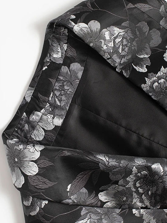 Gilet Monopetto Stampato Con Peonia