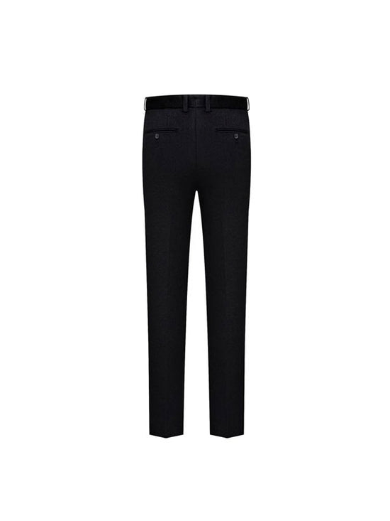 Pantaloni Classici Affusolati In Lana Nera