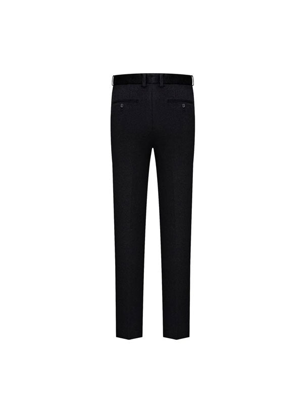 Pantaloni Classici Affusolati In Lana Nera