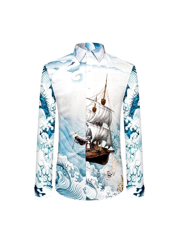 Camicia Cavalcando Il Vento E Le Onde