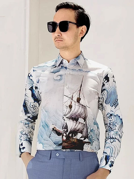 Camicia Cavalcando Il Vento E Le Onde