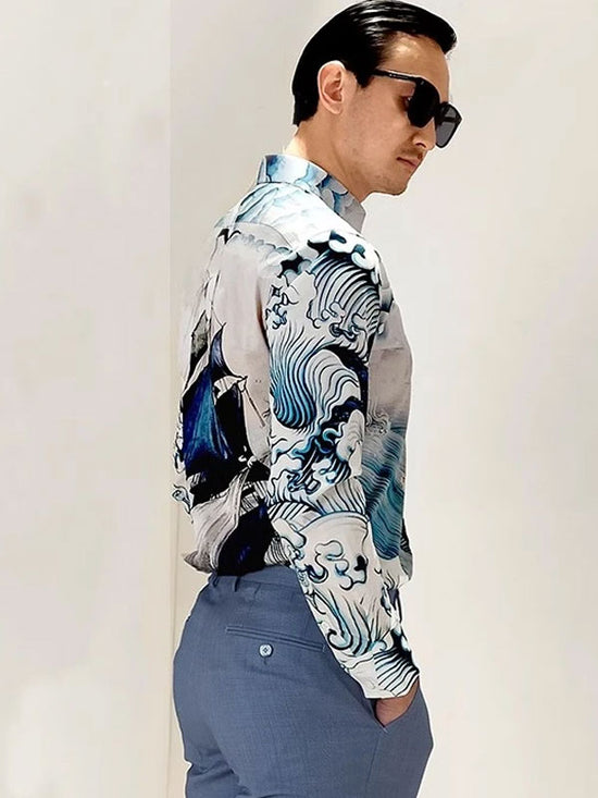 Camicia Cavalcando Il Vento E Le Onde