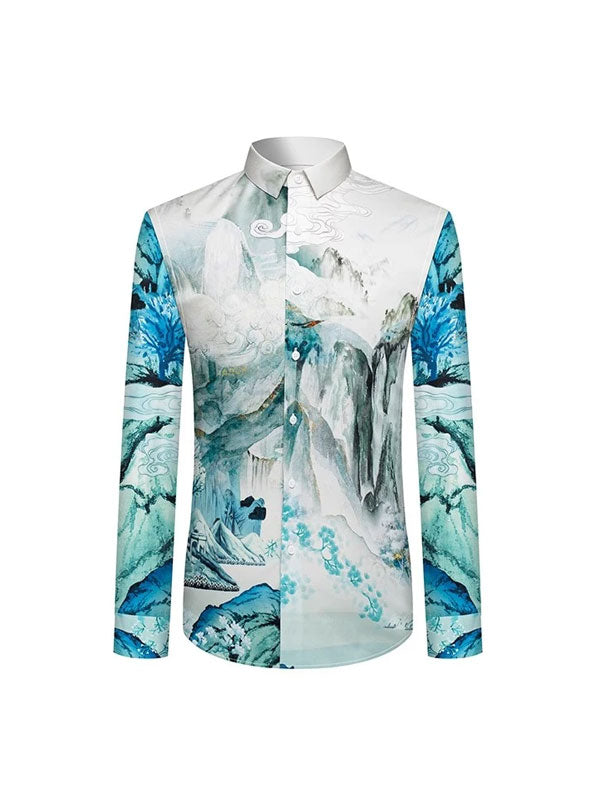 Camicia Con Stampa Di Paesaggio