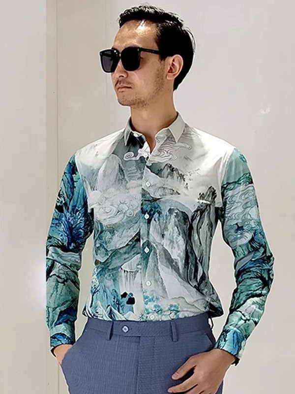 Camicia Con Stampa Di Paesaggio