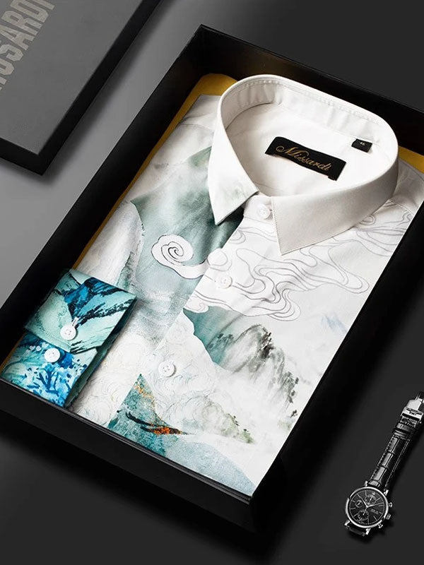 Camicia Con Stampa Di Paesaggio