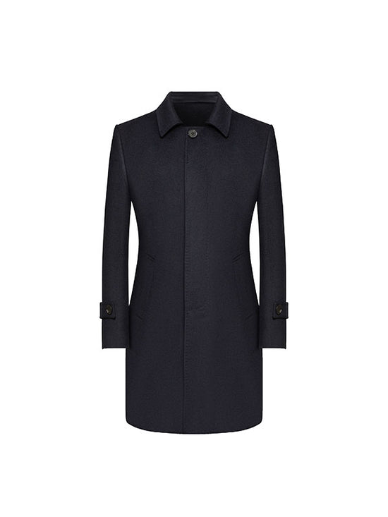 Cappotto Double Face Di Media Lunghezza Con Collo Chiuso