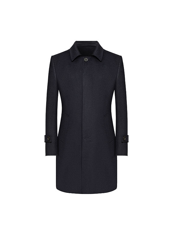 Cappotto Double Face Di Media Lunghezza Con Collo Chiuso