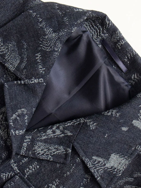 Blazer Geometrico In Cotone Con Risvolto