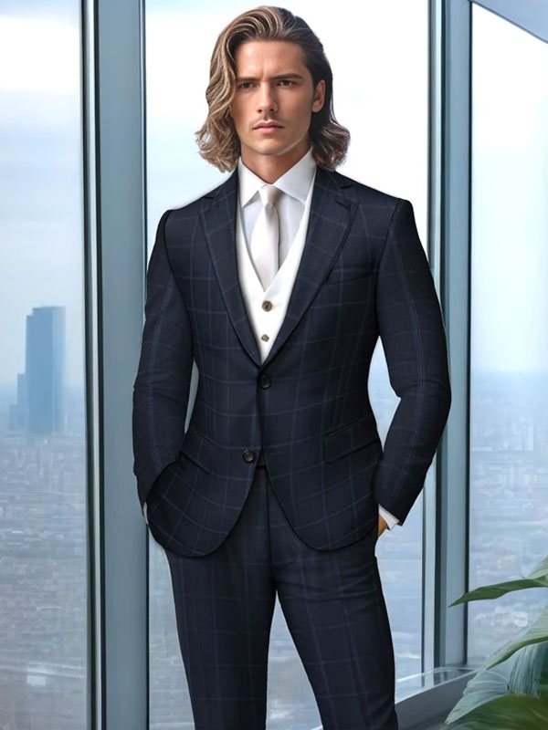Elegante Abito Da Uomo A Quadri