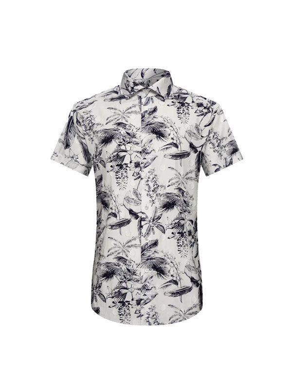 Camicia In Cotone Con Stampa Vegetale