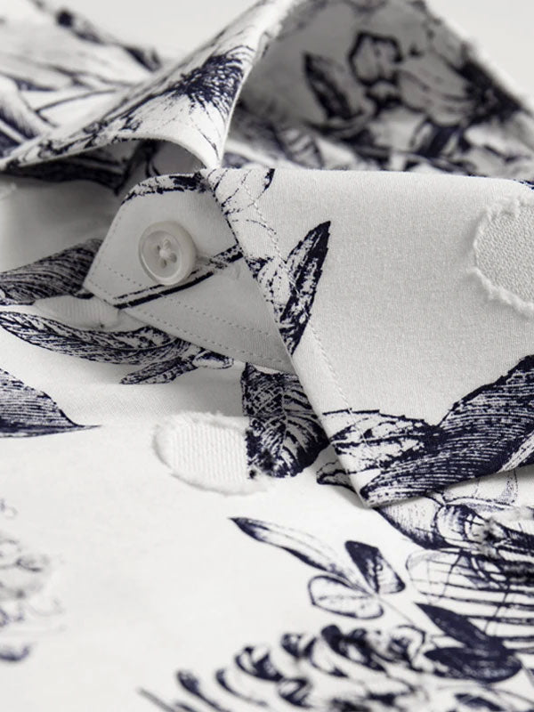 Camicia In Cotone Con Stampa Vegetale