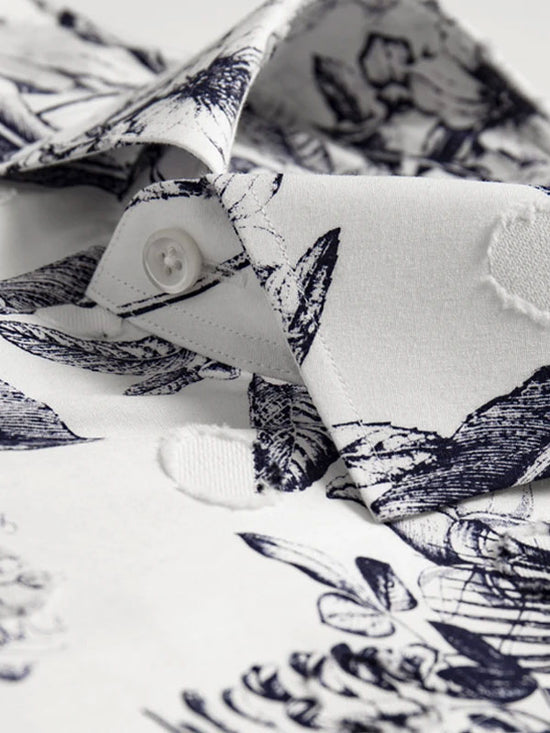 Camicia In Cotone Con Stampa Vegetale