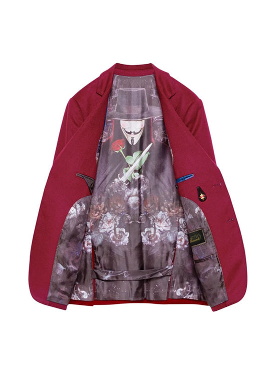 Elegante Blazer In Lana Rossa