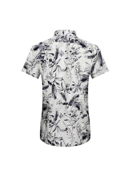 Camicia In Cotone Con Stampa Vegetale