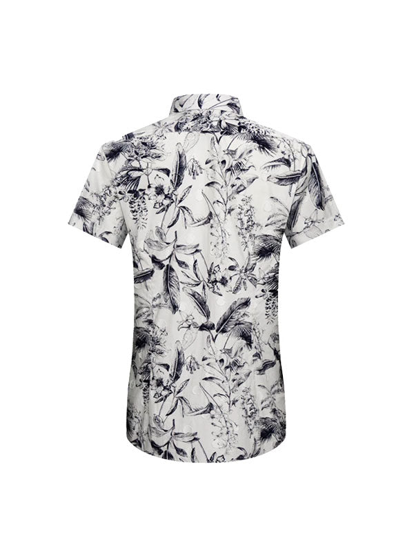 Camicia In Cotone Con Stampa Vegetale
