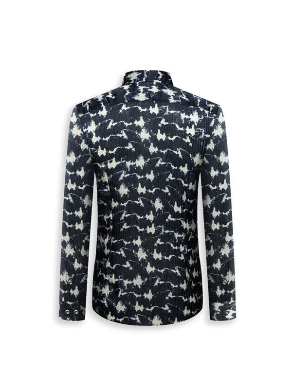 Camicia Stampata Con Collo Rovesciato