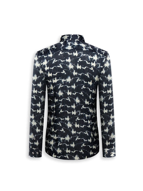 Camicia Stampata Con Collo Rovesciato
